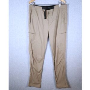 Macpac Men's Drift Pants Size XL Beige Belted Lightweight Cargo Hiking Travel